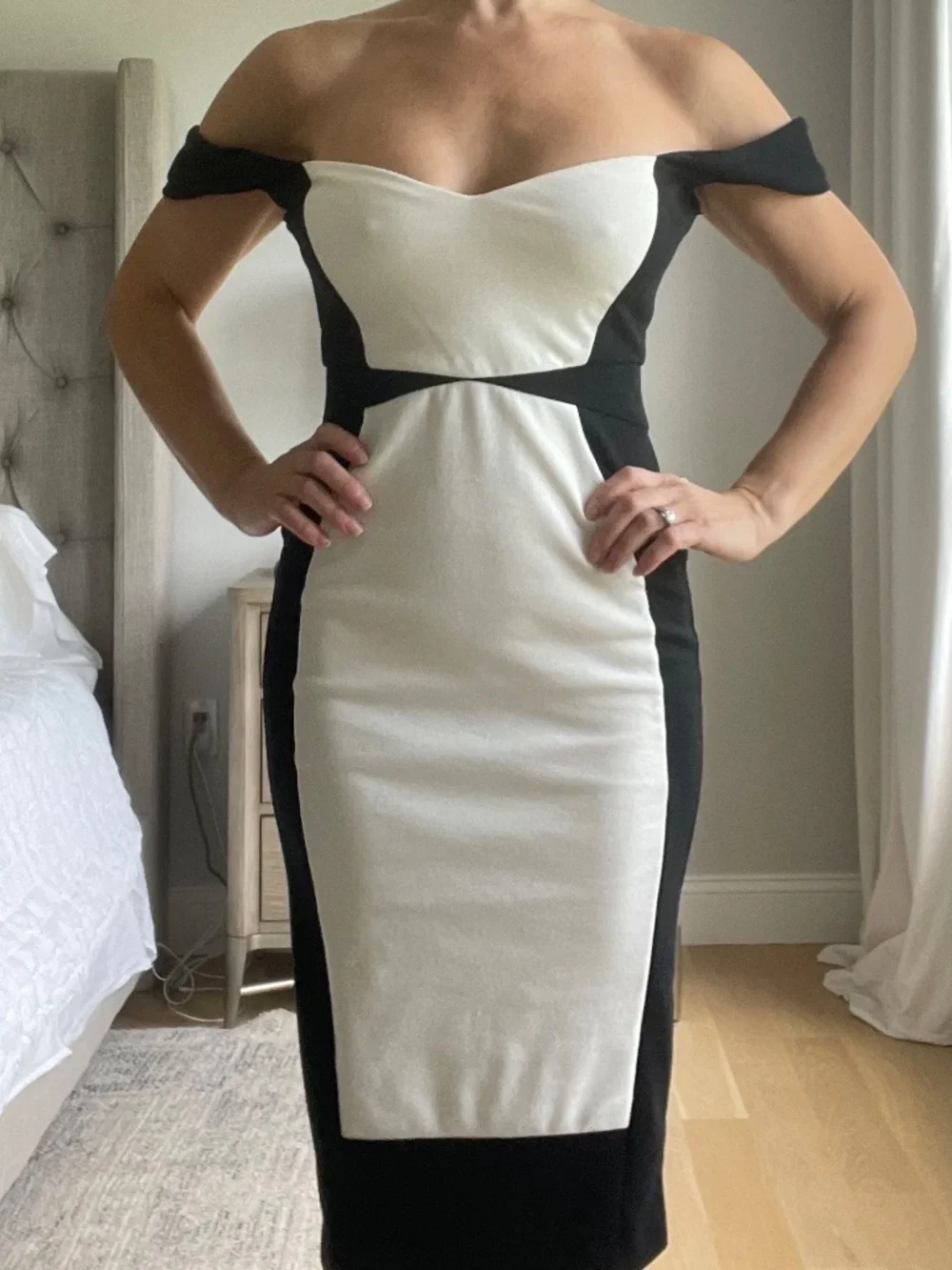 asos midi dress bodycon | Dresses | Asos Black White Off Shoulder Colorblock Us 4 Pink dress